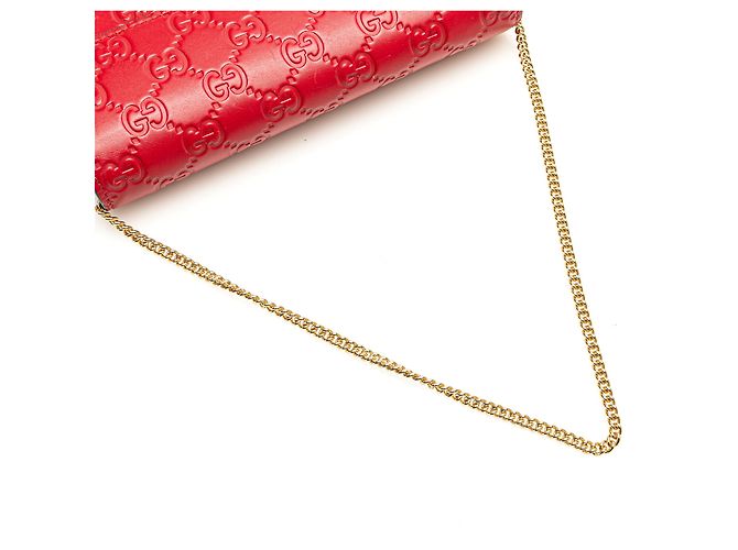 Cartera Gucci Padlock en cadena Guccissima roja - vista 13
