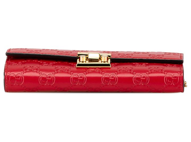 Cartera Gucci Padlock en cadena Guccissima roja - vista 3