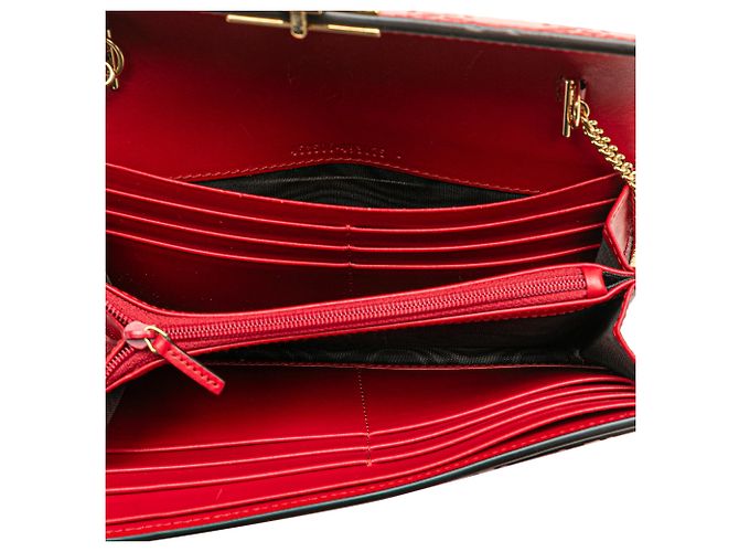 Cartera Gucci Padlock en cadena Guccissima roja - vista 4