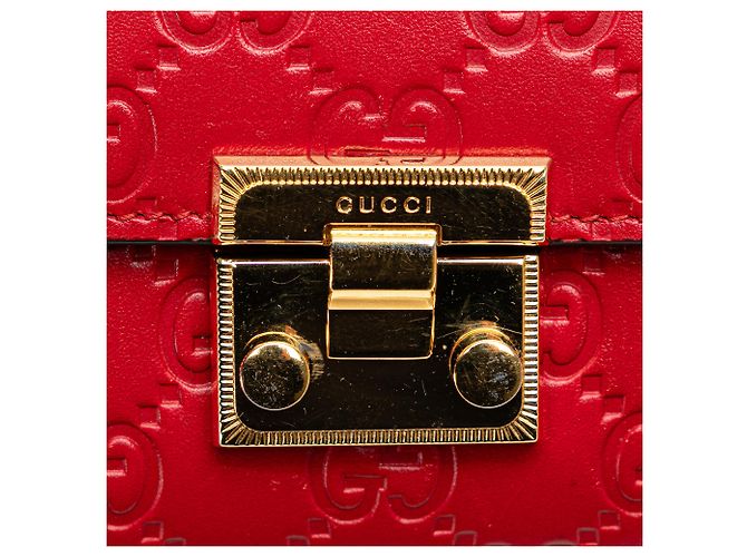 Cartera Gucci Padlock en cadena Guccissima roja - vista 9