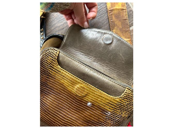 Claris Virot Charly Python Handtasche Khaki Gelb - Ansicht 4