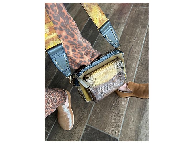 Claris Virot Charly Python Handtasche Khaki Gelb - Ansicht 6