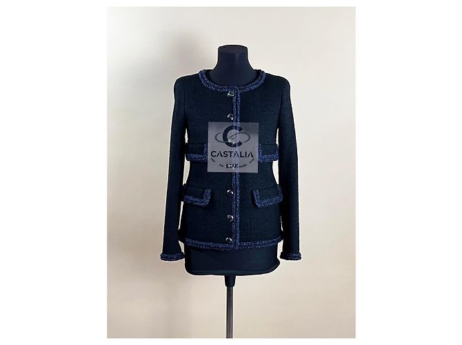 Chanel Ikonische schwarze Tweedjacke von Keira Knightley - Ansicht 6