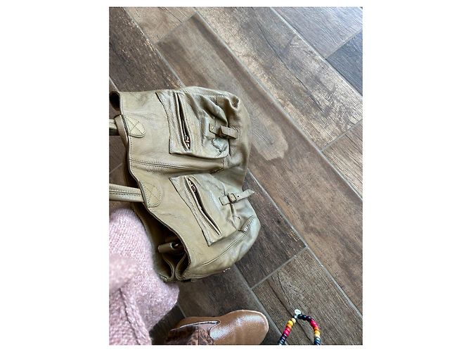 Borsa Jerome Dreyfuss MAX in pelle kaki Cachi - vista 5