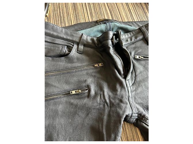 Maje Hose aus schwarzem Lammleder Gr. 36 - Ansicht 3