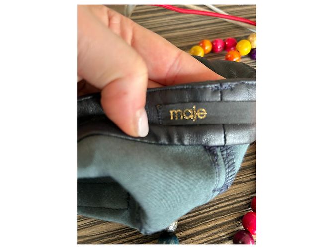 Maje Hose aus schwarzem Lammleder Gr. 36 - Ansicht 4