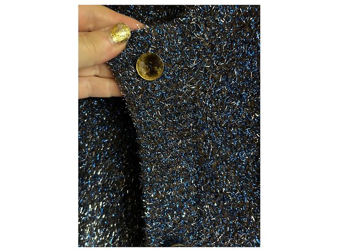 Autre Marque MOMONI Strickjacke aus Wolle blau mit Lurex M - Ansicht 3