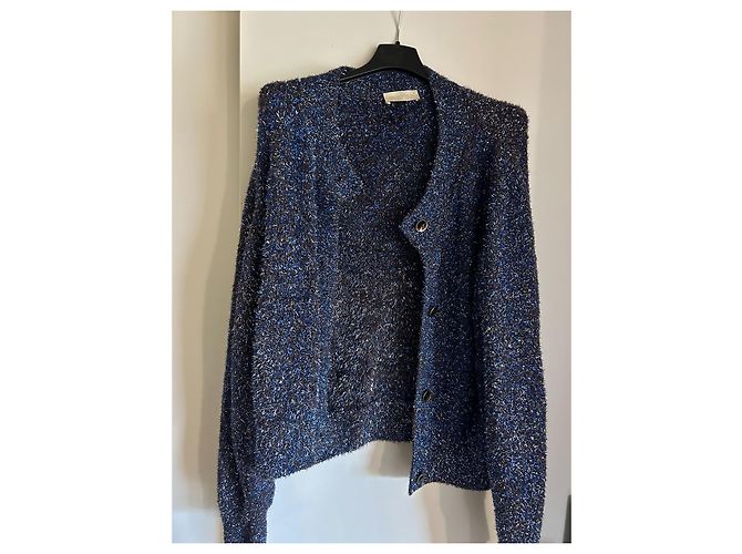 Autre Marque MOMONI Strickjacke aus Wolle blau mit Lurex M - Ansicht 7