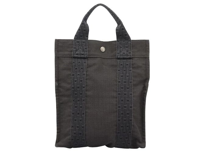 Hermès HERMES Herbag A Dos PM Rucksack aus Canvas Grau Auth BD163 Braun - Ansicht 13