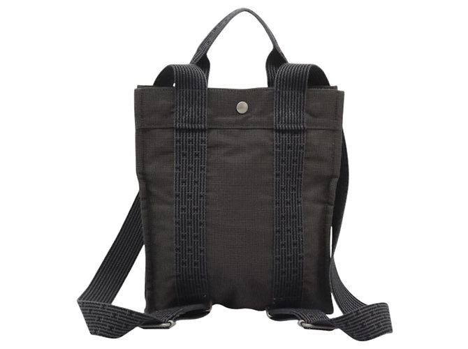 Hermès HERMES Herbag A Dos PM Rucksack aus Canvas Grau Auth BD163 Braun - Ansicht 2