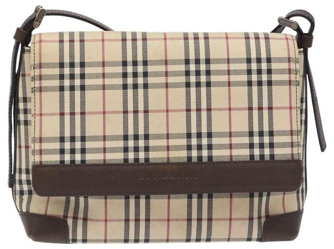Burberry Nova Check Schultertasche aus Canvas Beige Silber Authentisch BD069 - Ansicht 13