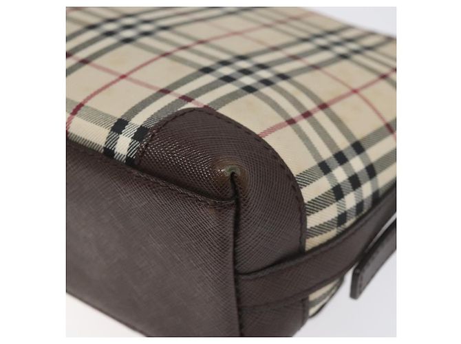 Burberry Nova Check Schultertasche aus Canvas Beige Silber Authentisch BD069 - Ansicht 15