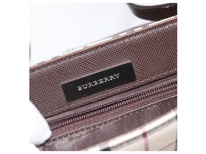 Burberry Nova Check Schultertasche aus Canvas Beige Silber Authentisch BD069 - Ansicht 18