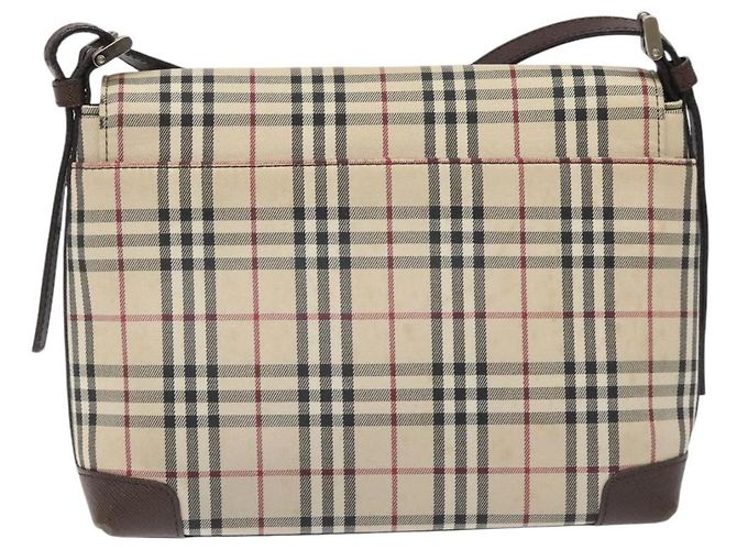 Burberry Nova Check Schultertasche aus Canvas Beige Silber Authentisch BD069 - Ansicht 2