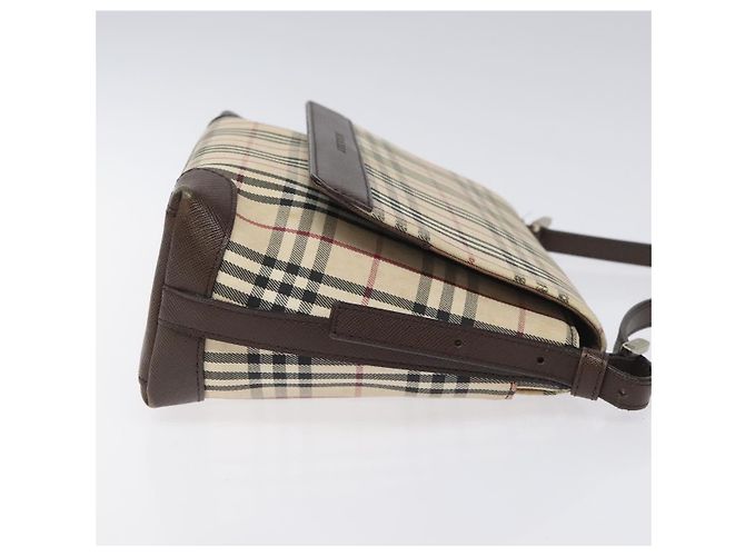 Burberry Nova Check Schultertasche aus Canvas Beige Silber Authentisch BD069 - Ansicht 3