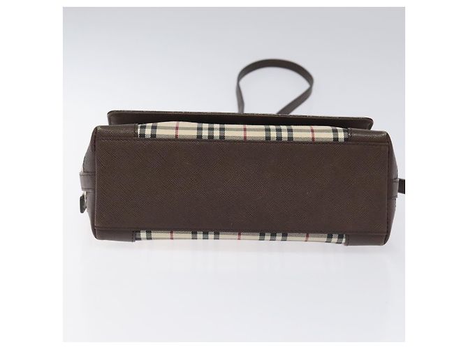 Burberry Nova Check Schultertasche aus Canvas Beige Silber Authentisch BD069 - Ansicht 5