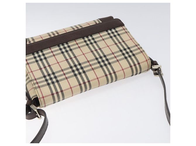 Burberry Nova Check Schultertasche aus Canvas Beige Silber Authentisch BD069 - Ansicht 6