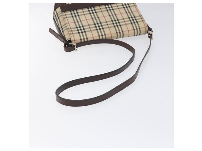 Burberry Nova Check Schultertasche aus Canvas Beige Silber Authentisch BD069 - Ansicht 7