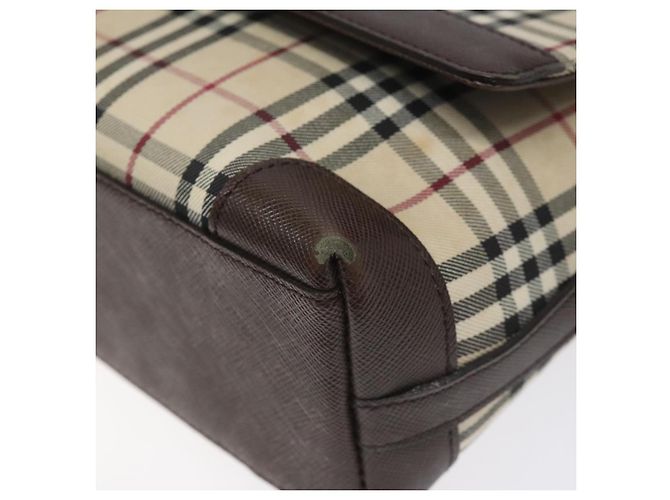Burberry Nova Check Schultertasche aus Canvas Beige Silber Authentisch BD069 - Ansicht 9