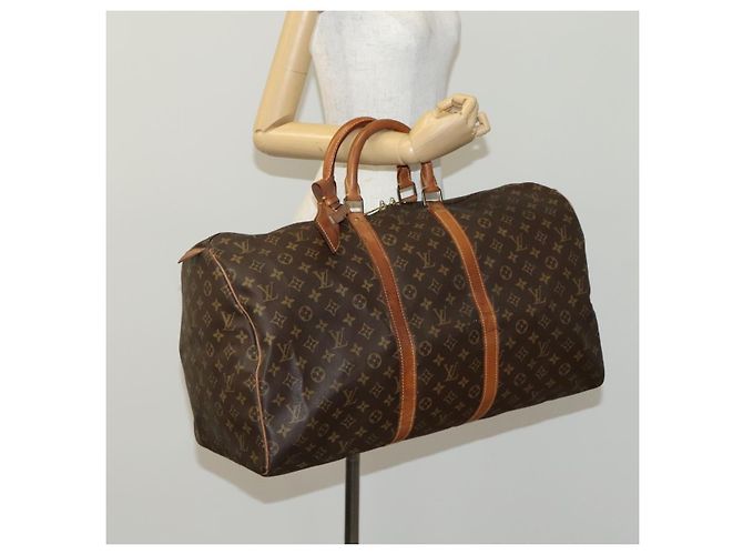LOUIS VUITTON Monogram Keepall 55 Borsa Boston M41424 LV Auth EC040 Monogramma - vista 22