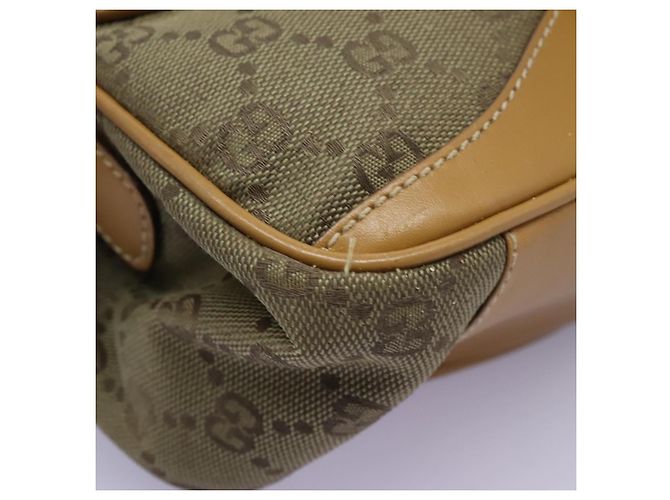 Borsa a Spalla GG Canvas Gucci Beige Oro Auth ac3606 D'oro - vista 15