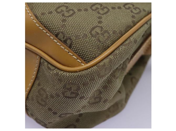 Borsa a Spalla GG Canvas Gucci Beige Oro Auth ac3606 D'oro - vista 16