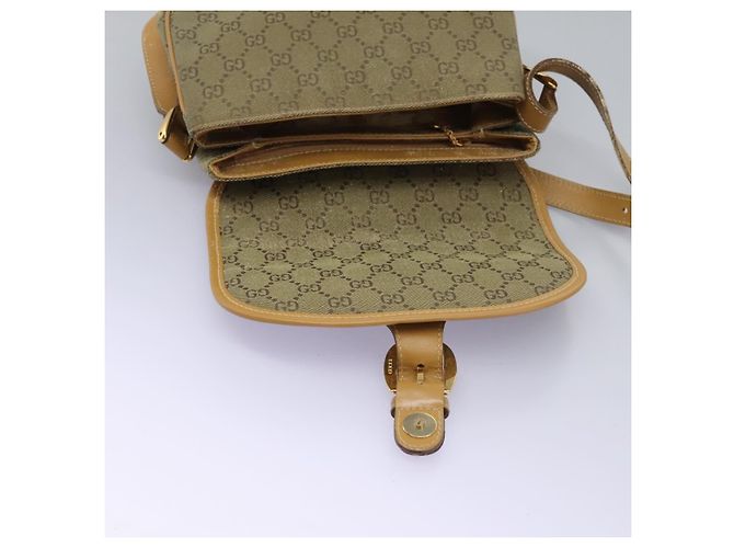 Borsa a Spalla GG Canvas Gucci Beige Oro Auth ac3606 D'oro - vista 20