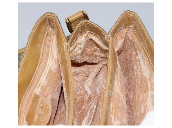 Borsa a Spalla GG Canvas Gucci Beige Oro Auth ac3606 D'oro - vista 22