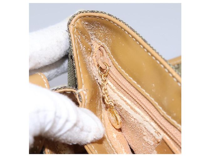 Borsa a Spalla GG Canvas Gucci Beige Oro Auth ac3606 D'oro - vista 24