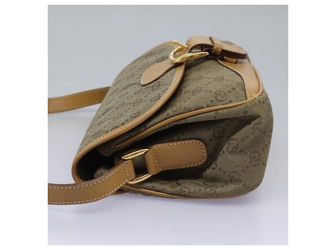 Borsa a Spalla GG Canvas Gucci Beige Oro Auth ac3606 D'oro - vista 3