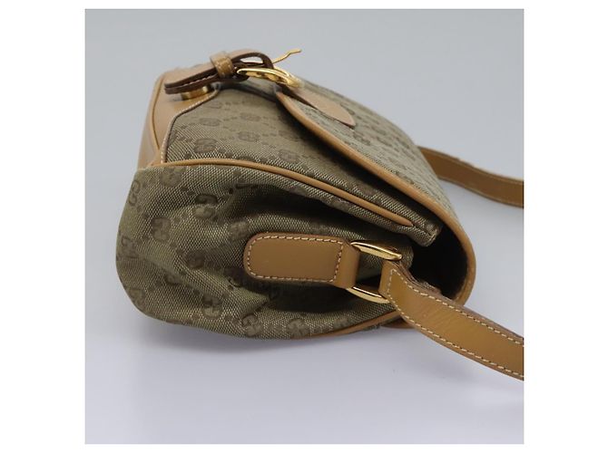 Borsa a Spalla GG Canvas Gucci Beige Oro Auth ac3606 D'oro - vista 4