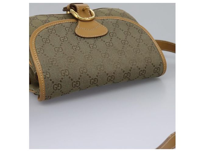 Borsa a Spalla GG Canvas Gucci Beige Oro Auth ac3606 D'oro - vista 6