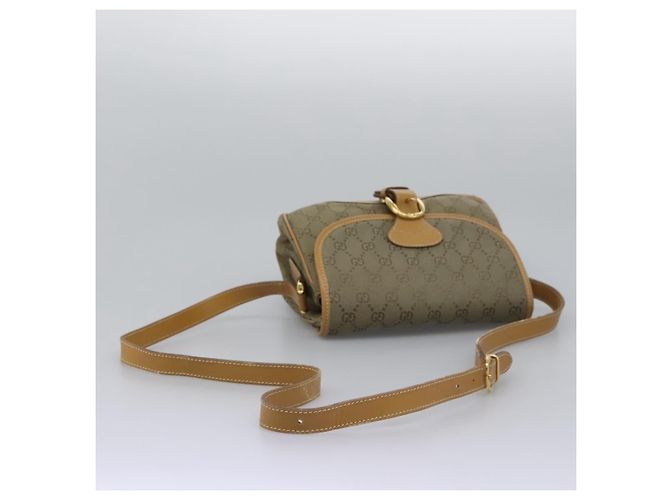 Borsa a Spalla GG Canvas Gucci Beige Oro Auth ac3606 D'oro - vista 7
