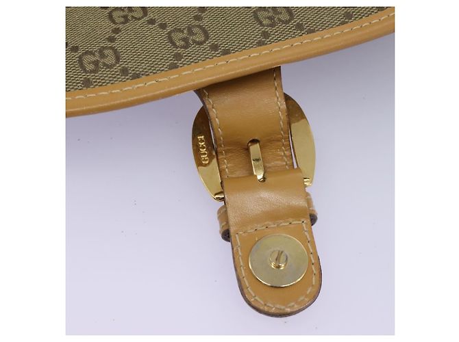 Borsa a Spalla GG Canvas Gucci Beige Oro Auth ac3606 D'oro - vista 9