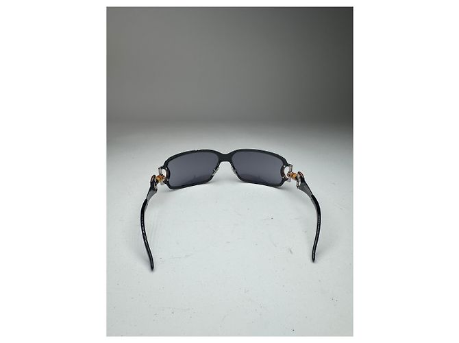 Bamboo Occhiali da sole vintage Gucci in bambù Nero - vista 3
