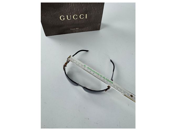 Bamboo Occhiali da sole vintage Gucci in bambù Nero - vista 4