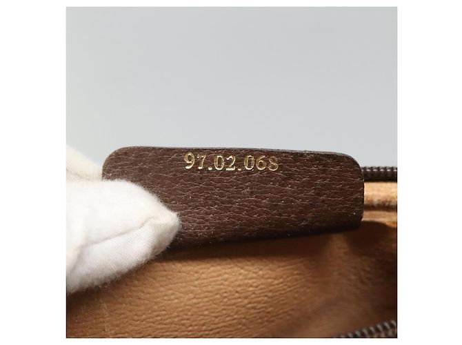 Sac à épaule GUCCI GG Supreme PVC Beige Marron or 97 02 068 Auth ep7562 Doré - vue 12