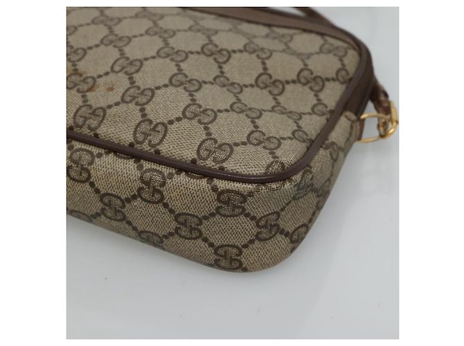 Sac à épaule GUCCI GG Supreme PVC Beige Marron or 97 02 068 Auth ep7562 Doré - vue 14