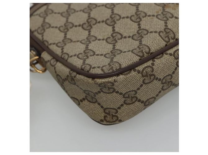 Sac à épaule GUCCI GG Supreme PVC Beige Marron or 97 02 068 Auth ep7562 Doré - vue 15