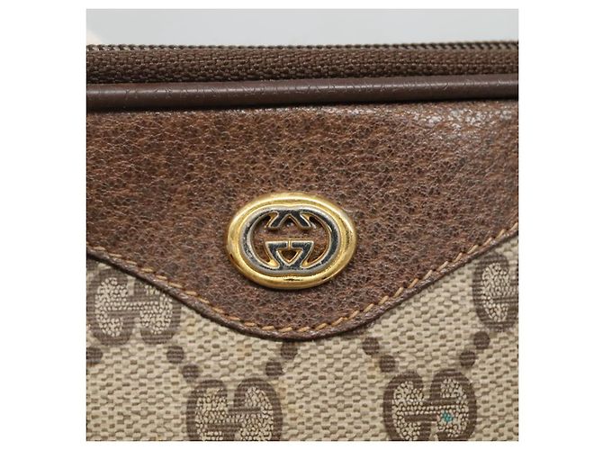 Sac à épaule GUCCI GG Supreme PVC Beige Marron or 97 02 068 Auth ep7562 Doré - vue 18