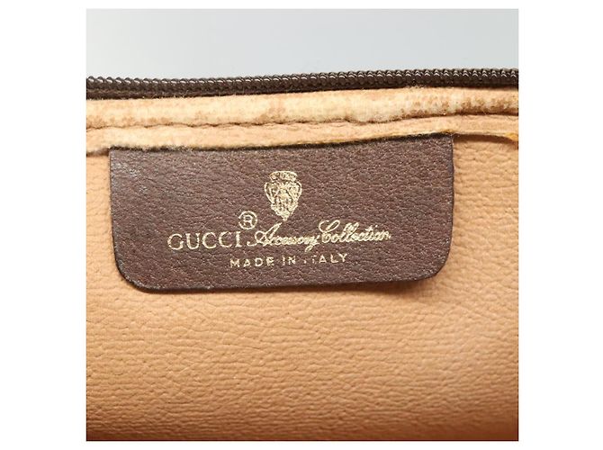 Sac à épaule GUCCI GG Supreme PVC Beige Marron or 97 02 068 Auth ep7562 Doré - vue 19