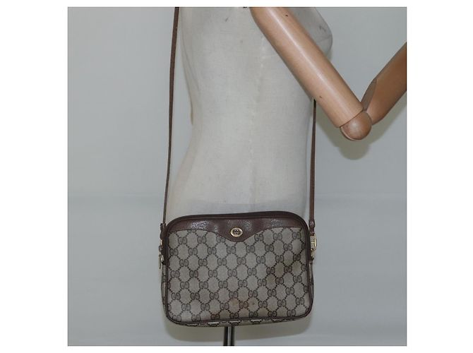 Sac à épaule GUCCI GG Supreme PVC Beige Marron or 97 02 068 Auth ep7562 Doré - vue 21