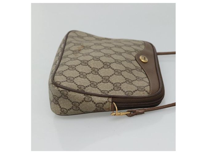 Sac à épaule GUCCI GG Supreme PVC Beige Marron or 97 02 068 Auth ep7562 Doré - vue 4
