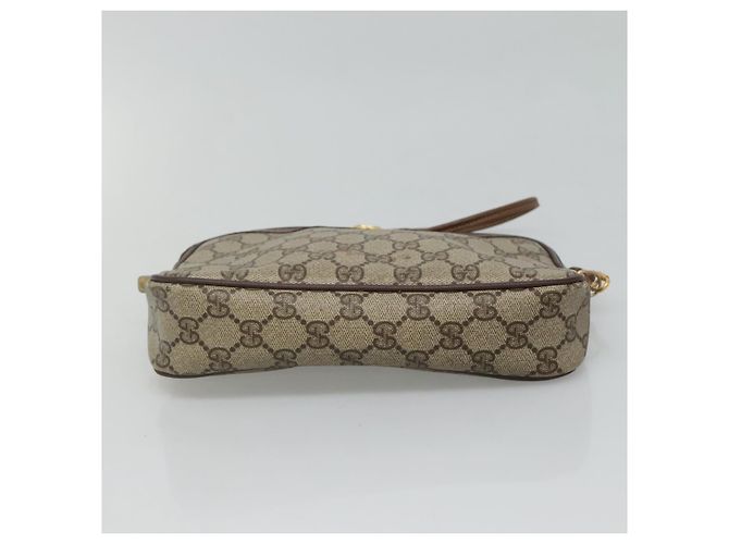 Sac à épaule GUCCI GG Supreme PVC Beige Marron or 97 02 068 Auth ep7562 Doré - vue 5
