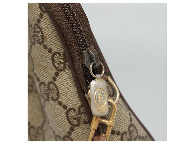 Sac à épaule GUCCI GG Supreme PVC Beige Marron or 97 02 068 Auth ep7562 Doré - vue 9