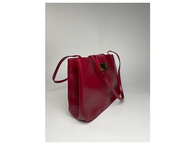 Vintage Givenchy Whip Leather Shopper Bag Red - view 11