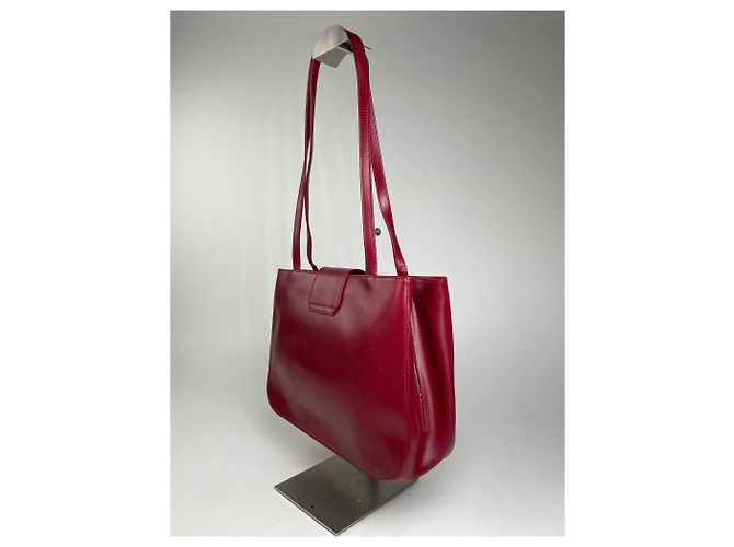 Vintage Givenchy Whip Leather Shopper Bag Red - view 12