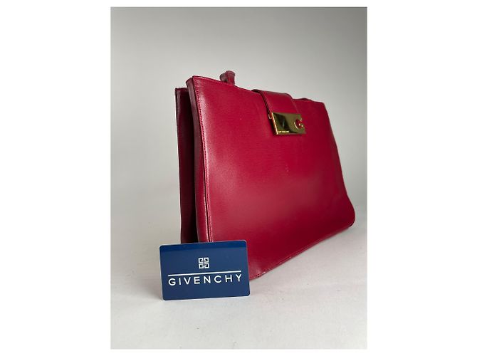 Vintage Givenchy Whip Leather Shopper Bag Red - view 2