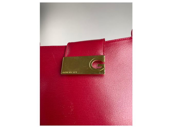 Vintage Givenchy Whip Leather Shopper Bag Red - view 7