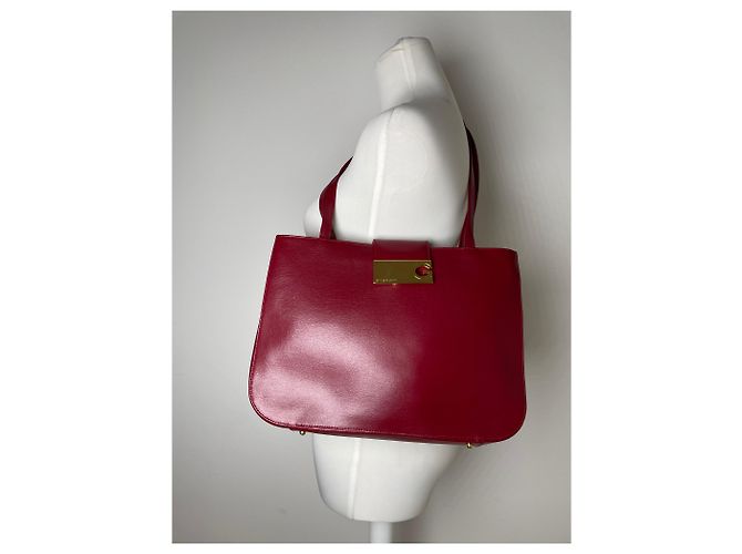Vintage Givenchy Whip Leather Shopper Bag Red - view 8